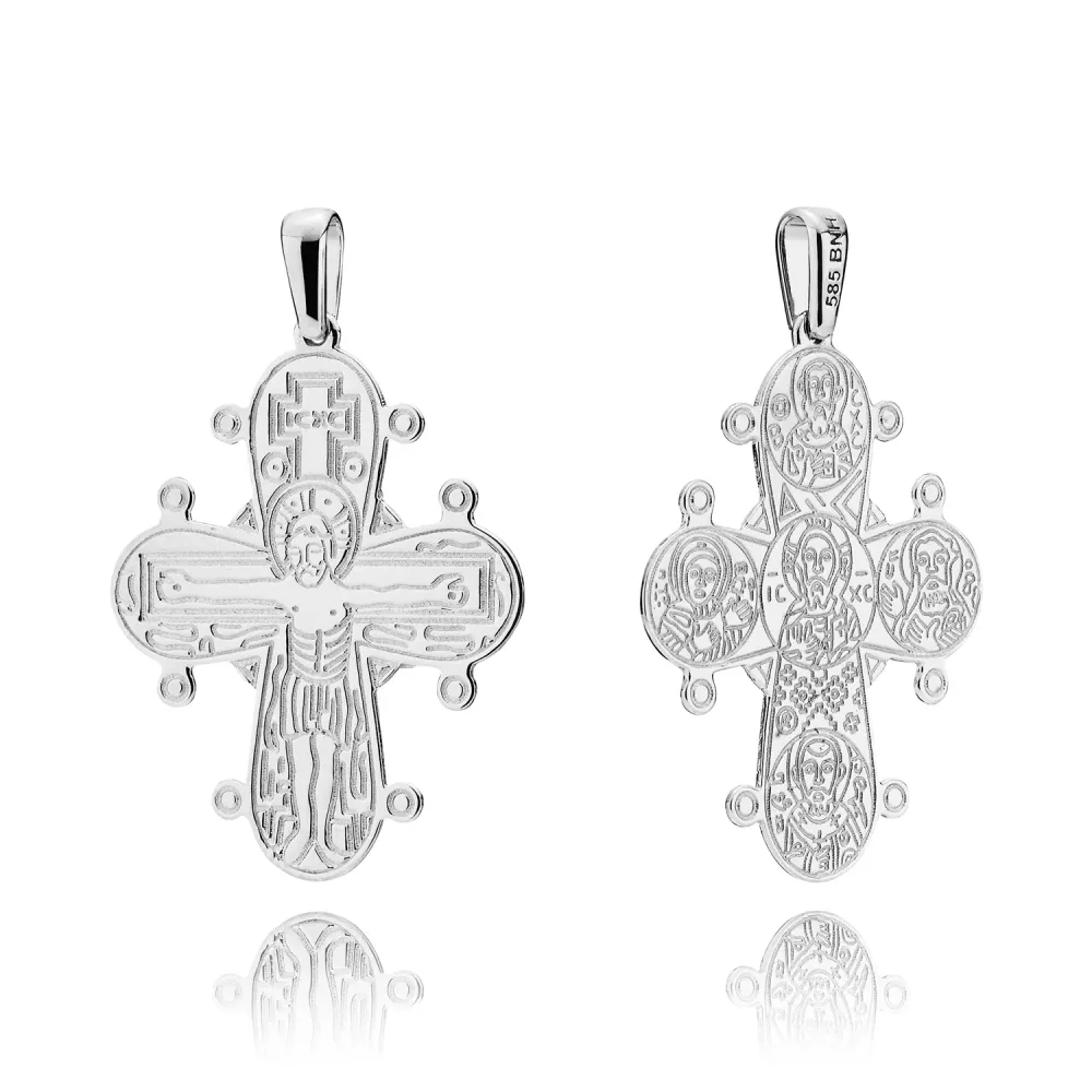 BNH - Sølv eller forgyldt Dagmarkors med de 5 - (Vælg selv størrelse) 15x13mm