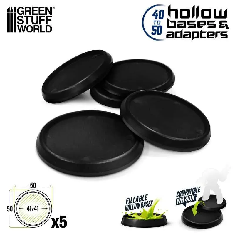Hollow Synthetic Bases - Round 50mm x5
