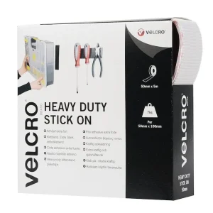 Starkt Kardborreband Sturdy Velcro® 50mm x 5m Vit