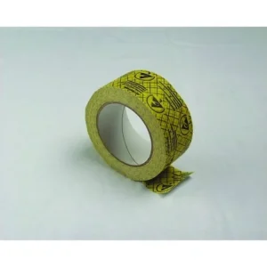 Pakketape ESD amber m/ESD-logo 50mmx50m
