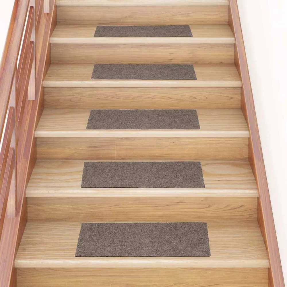 Trappemåtter Selvklæbende 15 Stk. 60X25 Cm Taupe Rektangulære