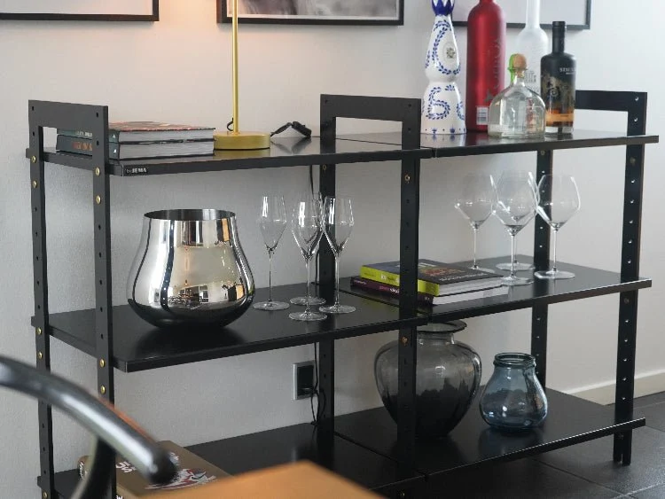 Reol AXIS 143 x 45 x H94 cm – Sortlakeret