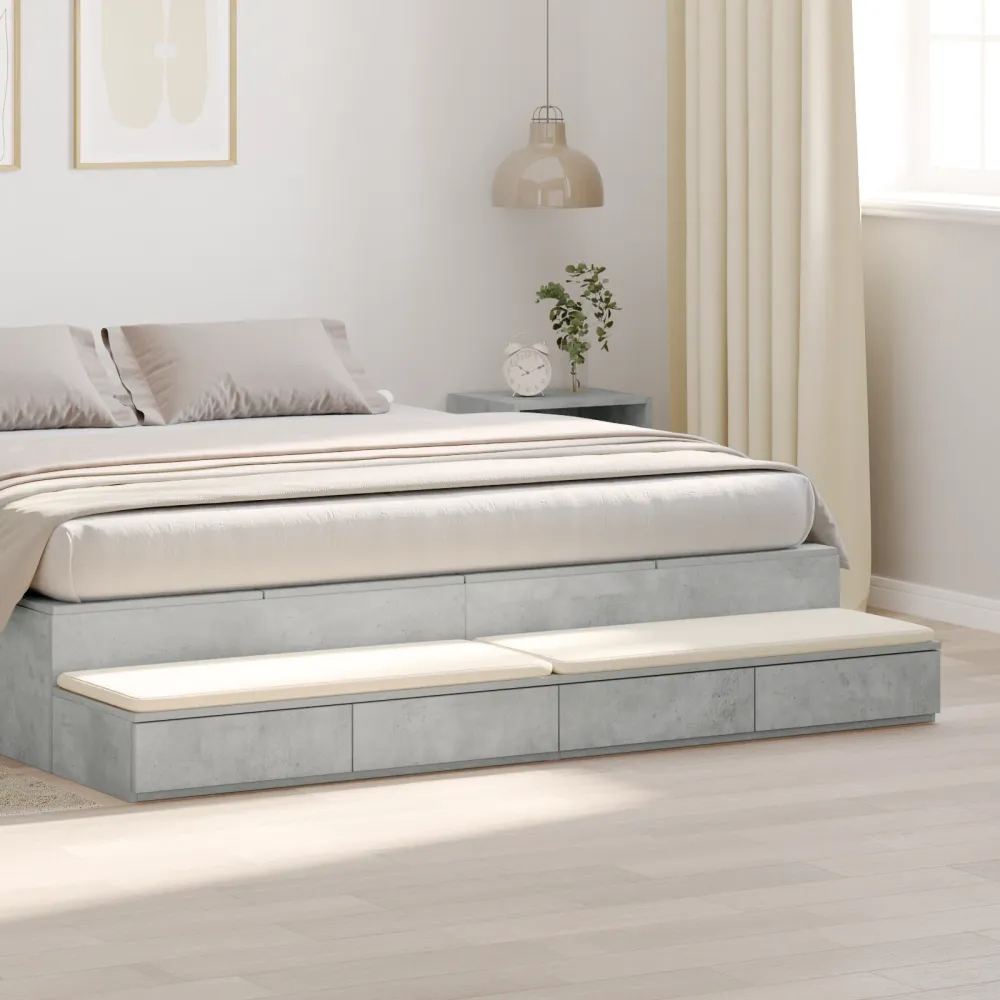 Sengekufferter Beton Grå 180X36,5X16,5 Cm Formulated Træ