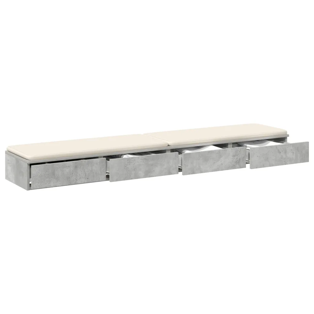 Sengekufferter Beton Grå 180X36,5X16,5 Cm Formulated Træ
