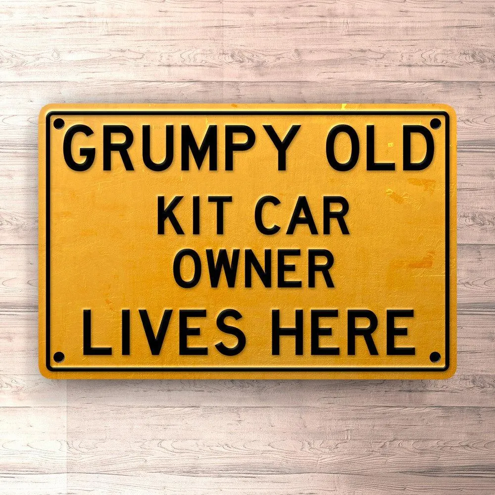 Kit Car Grumpy Aged Kit Car Owner Lives Here Skilte, Musemåtte, Dørmåtte