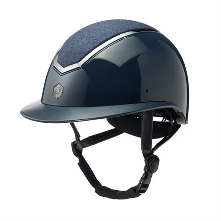 Charles Owen Kylo Højglans Mips Ridehjelm m. Bred Skygge - Navy/Sparkley Grey