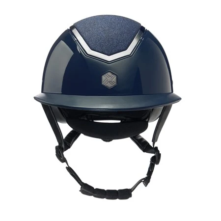 Charles Owen Kylo Højglans Mips Ridehjelm m. Bred Skygge - Navy/Sparkley Grey