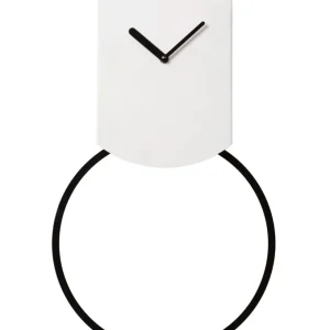 COVO Tovi Pendul Vægur – minimalistisk vægur med pendul (L 30 × B 3,8 × H 53,5 cm), stål i flere farver: pearl, sort, guld...